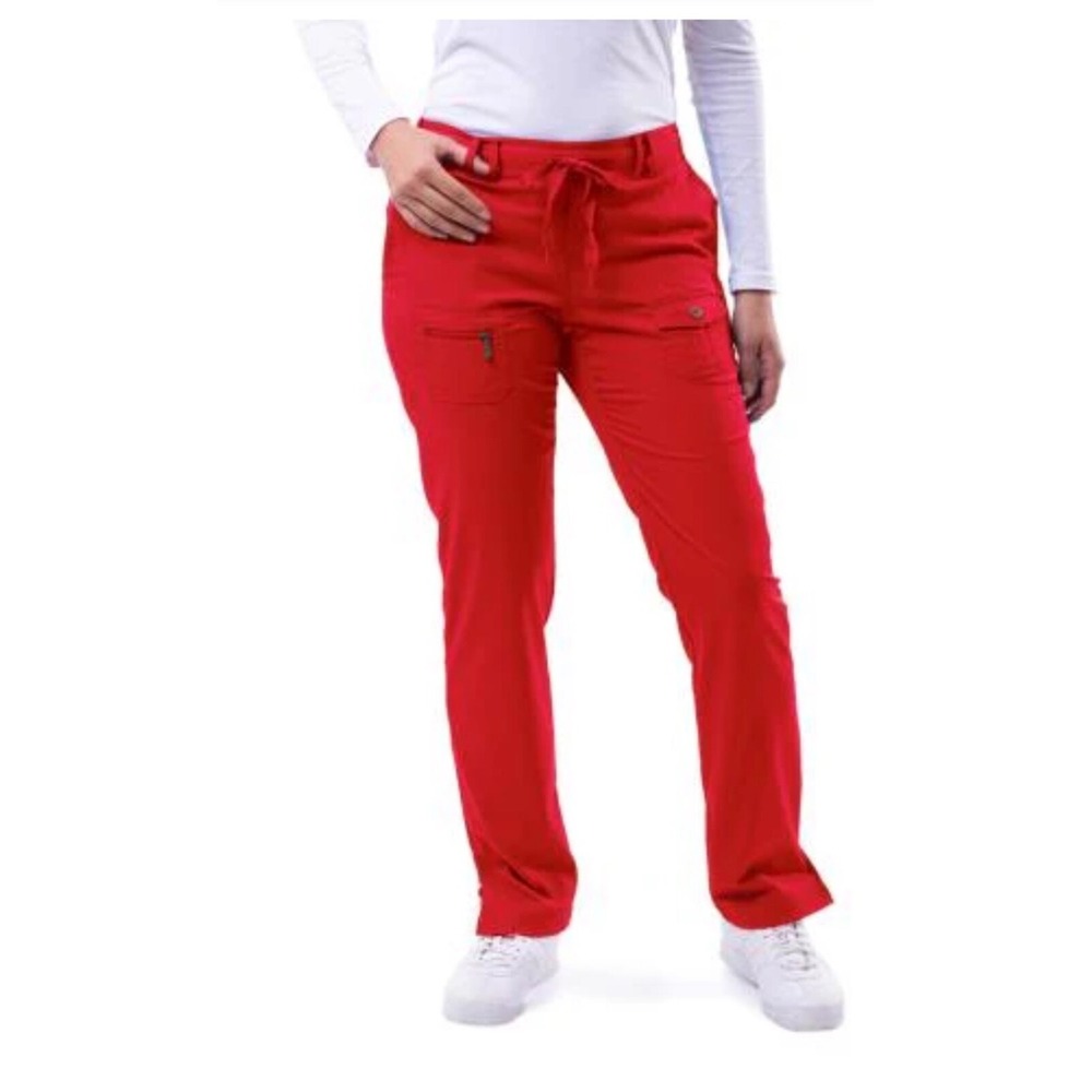 Adar Pro Apple Red Tailor Fit Women's Medium Pants Scrubs 6 Pocket New‎